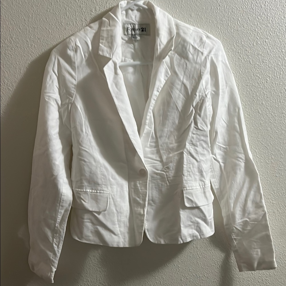 Forever 21 White Tailored Blazer